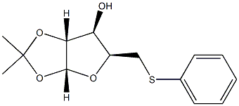 (3aR,5S,6R,6aR)-2,2-Dimethyl-5-[(phenylsulfanyl)methyl]-tetrahydro-2H-furo[2,3-d][1,3]dioxol-6-ol 구조식 이미지