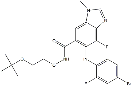 5-((4-bromo-2-fluorophenyl)amino)-N-(2-(tert-butoxy)ethoxy)-4-fluoro-1-methyl-1H-benzo[d]imidazole-6-carboxamide Structure