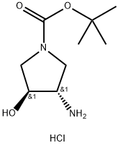 tert-butyl trans-3-amino-4-hydroxy-1-pyrrolidinecarboxylate hydrochloride Structure