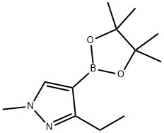 3-ETHYL-1-METHYL-4-(TETRAMETHYL-1,3,2-DIOXABOROLAN-2-YL)-1H-PYRAZOLE 구조식 이미지