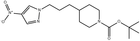 4-[3-(4-Nitro-pyrazol-1-yl)-propyl]-piperidine-1-carboxylic acid tert-butyl ester Structure