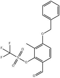 3-(benzyloxy)-6-formyl-2-methylphenyl trifluoromethanesulfonate Structure