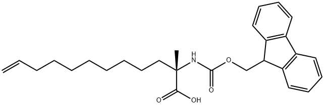 (S)-2-((((9H-Fluoren-9-yl)methoxy)carbonyl)amino)-2-methyldodec-11-enoic acid 구조식 이미지