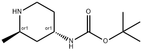 tert-butyl [trans-2-methyl-4-piperidinyl]carbamate Structure