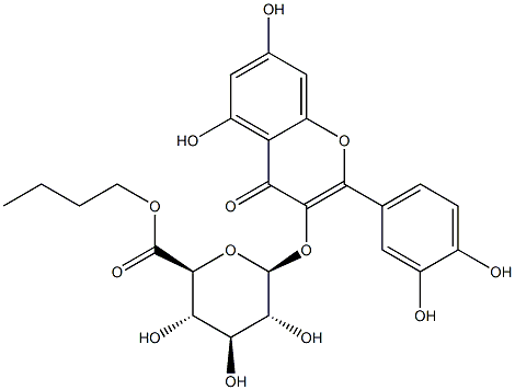 b-D-Glucopyranosiduronic acid,2-(3,4-dihydroxyphenyl)-5,7-dihydroxy-4-oxo-4H-1-benzopyran-3-yl, butyl ester Structure