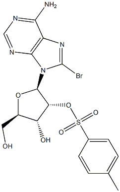 Adenosine, 8-bromo-, 2'-(4-methylbenzenesulfonate) Structure