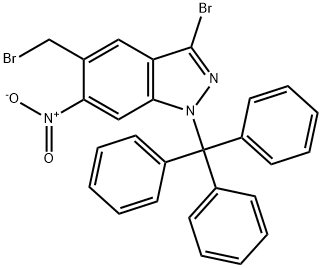 3-Bromo-5-(Bromomethyl)-6-Nitro-1-Trityl-1H-Indazole 구조식 이미지