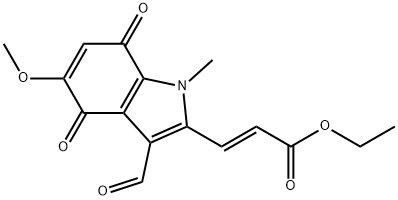 ethyl (E)-3-(3-formyl-5-methoxy-1-methyl-4,7-dioxo-4,7-dihydro-1H-indol-2-yl)acrylate Structure