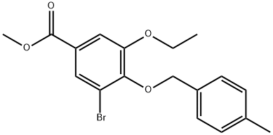 3-Bromo-5-ethoxy-4-(4-methyl-benzyloxy)-benzoic acid methyl ester 구조식 이미지