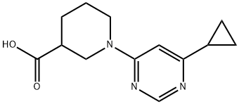 1-(6-cyclopropylpyrimidin-4-yl)piperidine-3-carboxylic acid 구조식 이미지
