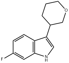 6-Fluoro-3-(tetrahydro-2H-pyran-3-yl)-1H-indole Structure