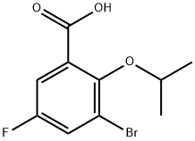 3-BROMO-5-FLUORO-2-ISOPROPOXYBENZOIC ACID 구조식 이미지