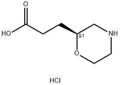 (R)-3-(Morpholin-2-yl)propanoic acid hydrochloride Structure