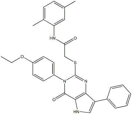 N-(2,5-dimethylphenyl)-2-[[3-(4-ethoxyphenyl)-4-oxo-7-phenyl-5H-pyrrolo[3,2-d]pyrimidin-2-yl]sulfanyl]acetamide Structure