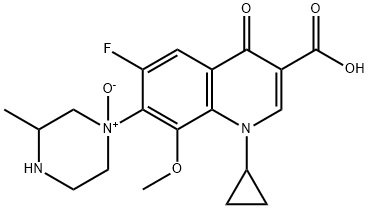 1-cyclopropyl-6-fluoro-1,4-dihydro-8-methoxy-7-(3-methyl-1-oxido-1-piperazinyl)-4-oxo-3-Quinolinecarboxylic acid 구조식 이미지