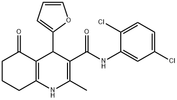 N-(2,5-dichlorophenyl)-4-(furan-2-yl)-2-methyl-5-oxo-4,6,7,8-tetrahydro-1H-quinoline-3-carboxamide 구조식 이미지