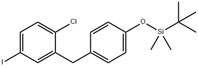 (4-(5-Iodo-2-chlorobenzyl)phenoxy)(tert-butyl)dimethylsilane Structure