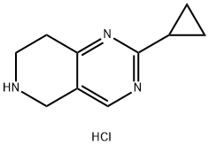 2-cyclopropyl-5,6,7,8-tetrahydropyrido[4,3-d]pyrimidine:hydrochloride Structure