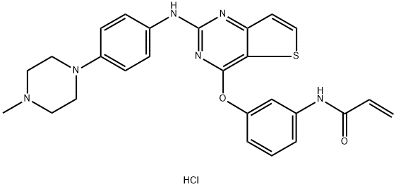 N-(3-((2-((4-(4-methylpiperazin-1-yl)phenyl)amino)thieno[3,2-d]pyrimidin-4-yl)oxy)phenyl)acrylamide Structure