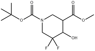 1-tert-butyl 3-methyl 5,5-difluoro-4-hydroxypiperidine-1,3-dicarboxylate Structure