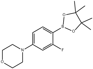 4-[3-Fluoro-4-(4,4,5,5-tetramethyl-1,3,2-dioxaborolan-2-yl)phenyl]morpholine 구조식 이미지