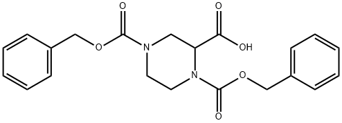 1,2,4-Piperazinetricarboxylic acid, 1,4-bis(phenylmethyl) ester 구조식 이미지