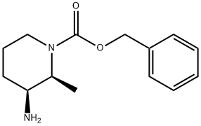 1-Piperidinecarboxylic acid, 3-amino-2-methyl-, phenylmethyl ester, (2S,3S)- Structure