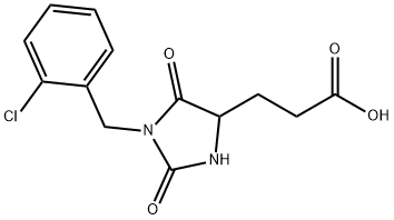 3-{1-[(2-chlorophenyl)methyl]-2,5-dioxoimidazolidin-4-yl}propanoic acid Structure