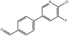 4-(6-CHLORO-5-FLUOROPYRIDIN-3-YL)BENZALDEHYDE Structure