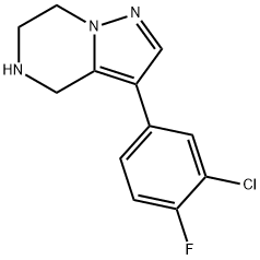 Pyrazolo[1,5-a]pyrazine, 3-(3-chloro-4-fluorophenyl)-4,5,6,7-tetrahydro- Structure