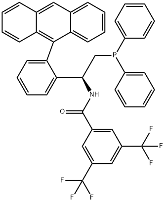 N-[(1S)-1-[2-(9-anthracenyl)phenyl]-2-(diphenylphosphino)ethyl]-3,5-bis(trifluoromethyl)-Benzamide Structure