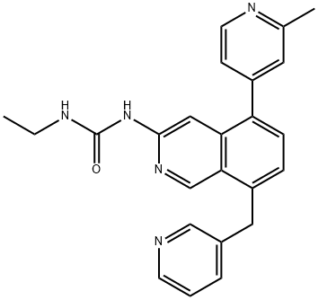 1-ethyl-3-(5-(2-methylpyridin-4-yl)-8-(pyridin-3-ylmethyl)isoquinolin-3-yl)urea Structure