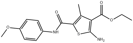 ethyl 2-amino-5-[(4-methoxyphenyl)carbamoyl]-4-methylthiophene-3-carboxylate Structure