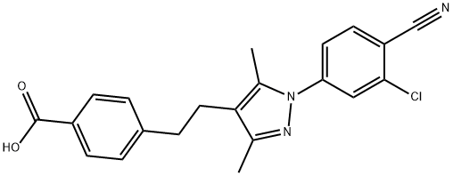 4-(2-(1-(3-chloro-4-cyanophenyl)-3,5-dimethyl-1H-pyrazol-4-yl)ethyl)benzoic acid Structure