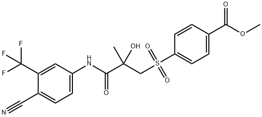 methyl 4-((3-((4-cyano-3-(trifluoromethyl)phenyl)amino)-2-hydroxy-2-methyl-3-oxopropyl)sulfonyl)benzoate Structure