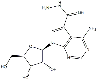 7H-Pyrrolo[2,3-d]pyrimidine-5-carboximidicacid, 4-amino-7-b-D-ribofuranosyl-,hydrazide Structure