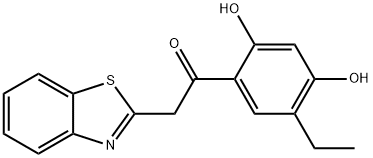 2-(benzo[d]thiazol-2-yl)-1-(5-ethyl-2,4-dihydroxyphenyl)ethan-1-one 구조식 이미지