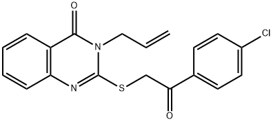 3-allyl-2-((2-(4-chlorophenyl)-2-oxoethyl)thio)quinazolin-4(3H)-one 구조식 이미지