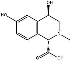 1-Isoquinolinecarboxylicacid, 1,2,3,4-tetrahydro-4,6-dihydroxy-2-methyl-, trans- (9CI) Structure