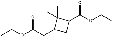 Cyclobutaneacetic acid,3-(ethoxycarbonyl)-2,2-dimethyl-, ethyl ester 구조식 이미지