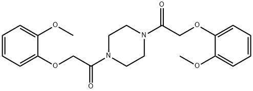1,4-bis[(2-methoxyphenoxy)acetyl]piperazine 구조식 이미지