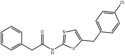 N-(5-(4-chlorobenzyl)thiazol-2-yl)-2-phenylacetamide 구조식 이미지