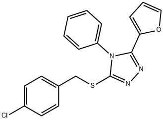 3-[(4-chlorophenyl)methylsulfanyl]-5-(furan-2-yl)-4-phenyl-1,2,4-triazole Structure