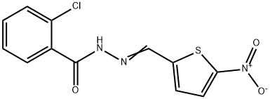 2-chloro-N'-[(5-nitro-2-thienyl)methylene]benzohydrazide 구조식 이미지