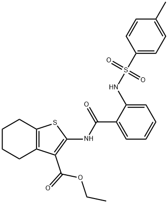 ethyl 2-(2-((4-methylphenyl)sulfonamido)benzamido)-4,5,6,7-tetrahydrobenzo[b]thiophene-3-carboxylate Structure