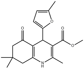 methyl 2,7,7-trimethyl-4-(5-methylfuran-2-yl)-5-oxo-1,4,5,6,7,8-hexahydroquinoline-3-carboxylate 구조식 이미지