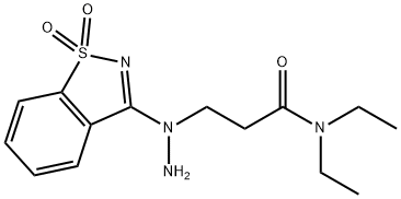 3-[1-(1,1-dioxido-1,2-benzothiazol-3-yl)hydrazinyl]-N,N-diethylpropanamide Structure