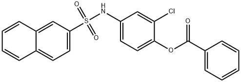 2-chloro-4-(naphthalene-2-sulfonamido)phenyl benzoate 구조식 이미지