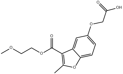 2-((3-((2-methoxyethoxy)carbonyl)-2-methylbenzofuran-5-yl)oxy)acetic acid Structure