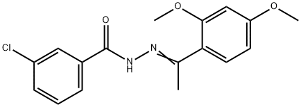 3-chloro-N'-[1-(2,4-dimethoxyphenyl)ethylidene]benzohydrazide 구조식 이미지